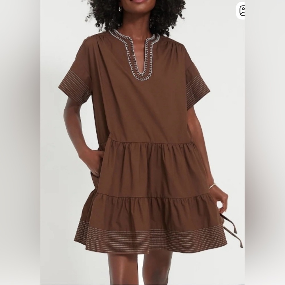 Tuckernuck Pomander Place Kinsley Dress Brown Mini | Size Medium NWT